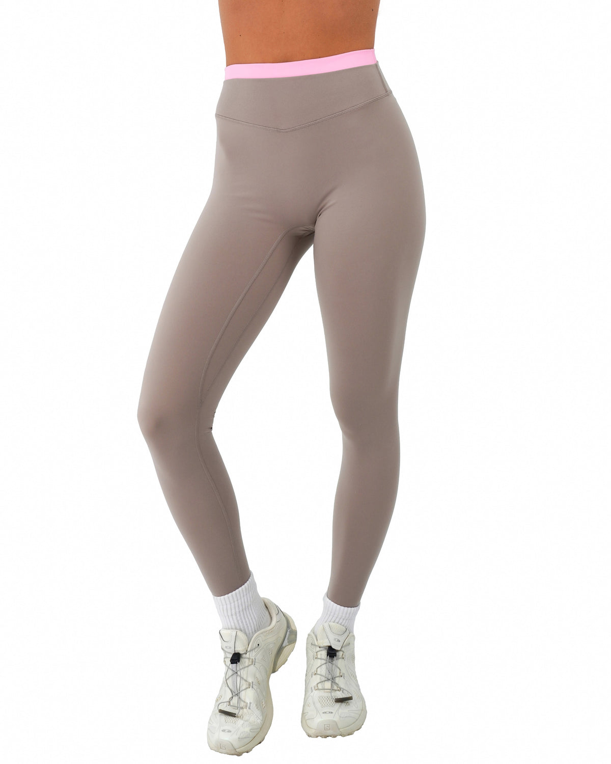 Layered Sculpt Pant V2 - Truffle & Soft Pink