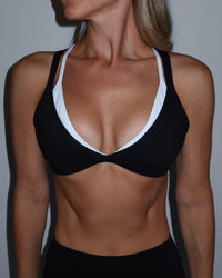 Double Layer Pulse Bra - Black & White