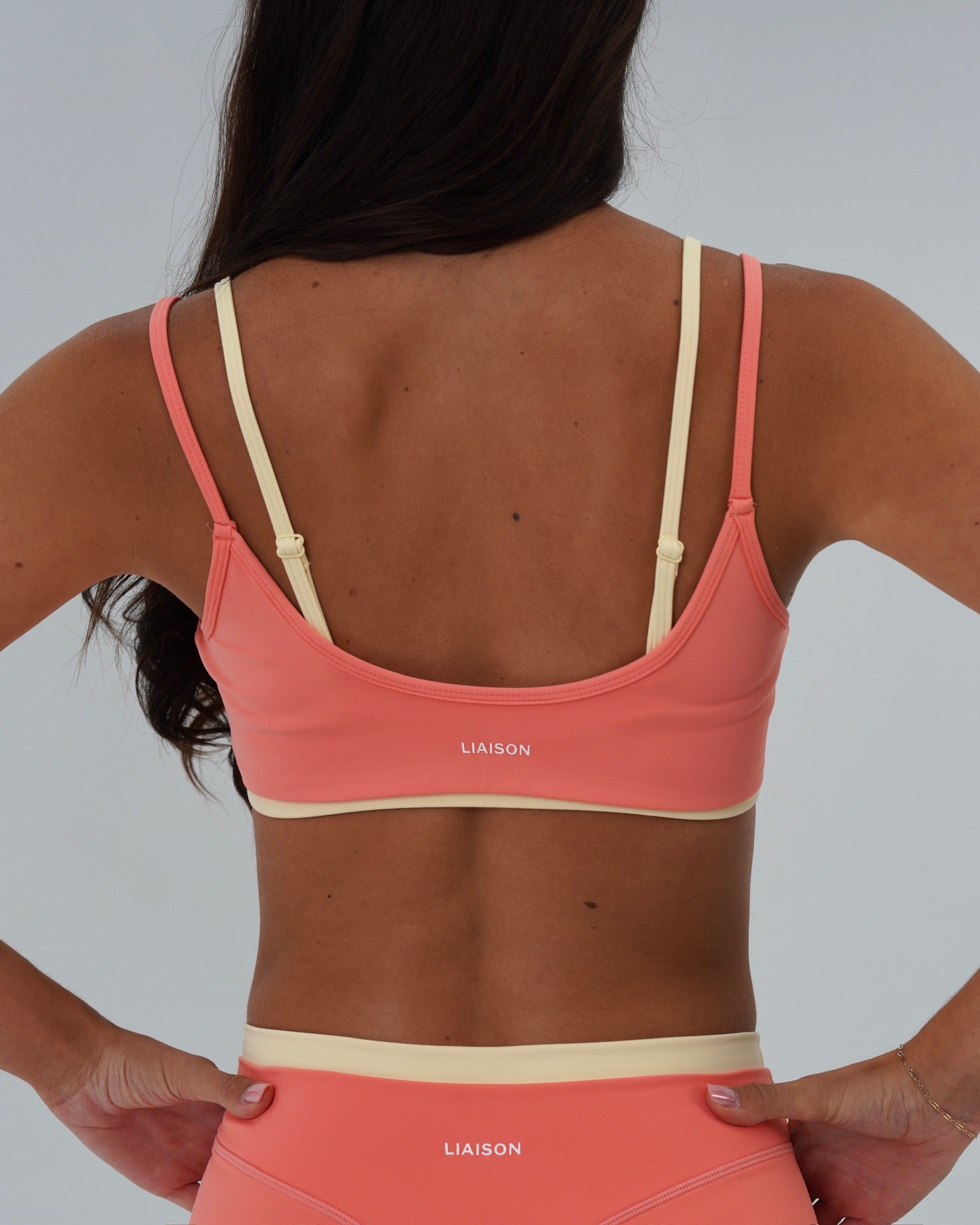 Double Layer Scoop Bra - Guava & Daylight