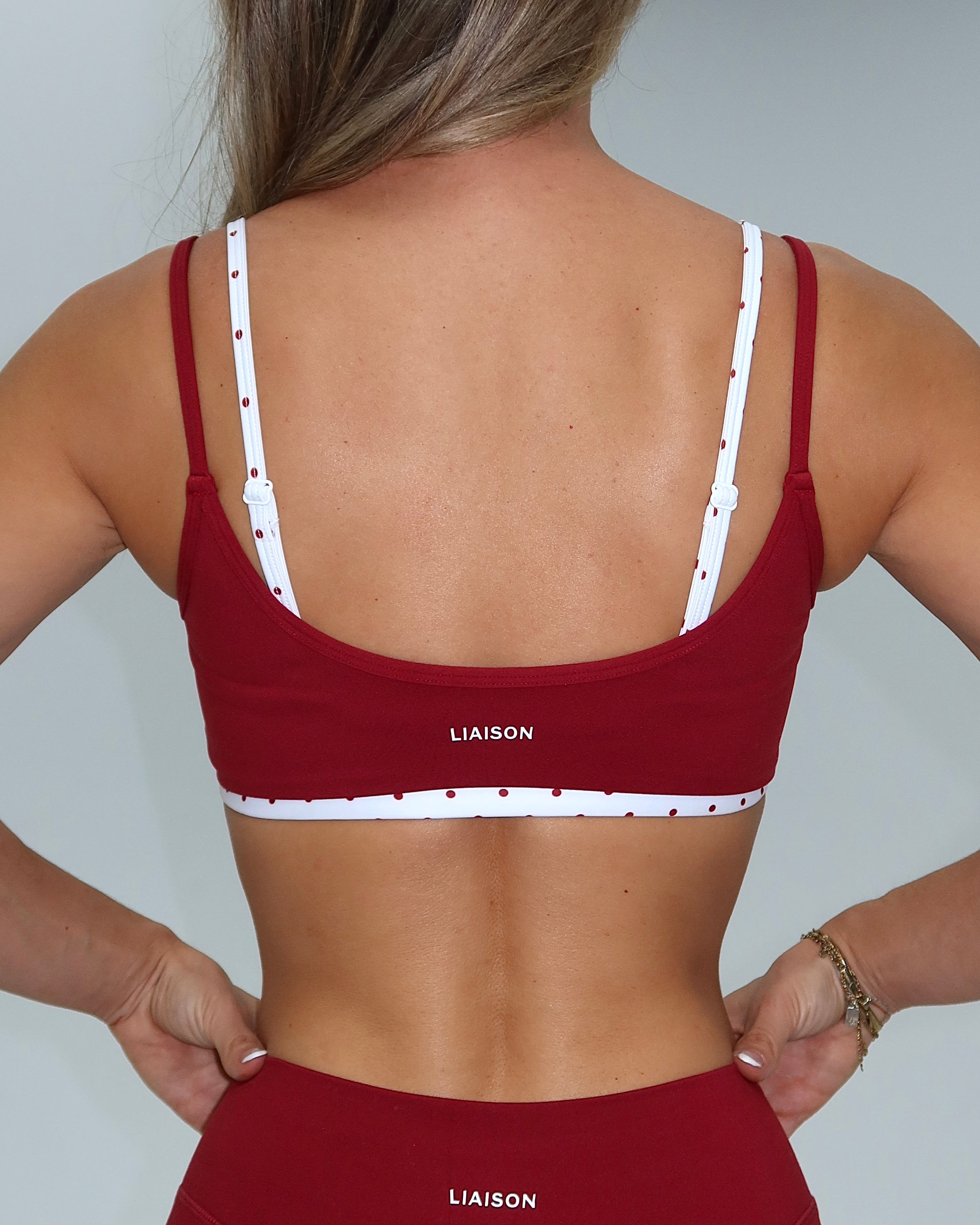 Double Layer Scoop Bra - Kiss & White Polka Dots