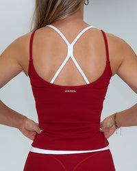 Double Layer Sporty Tank - Kiss & White