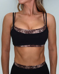 Double Layer Scoop Bra - Black & Wild Side