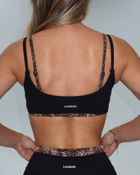 Double Layer Scoop Bra - Black & Wild Side