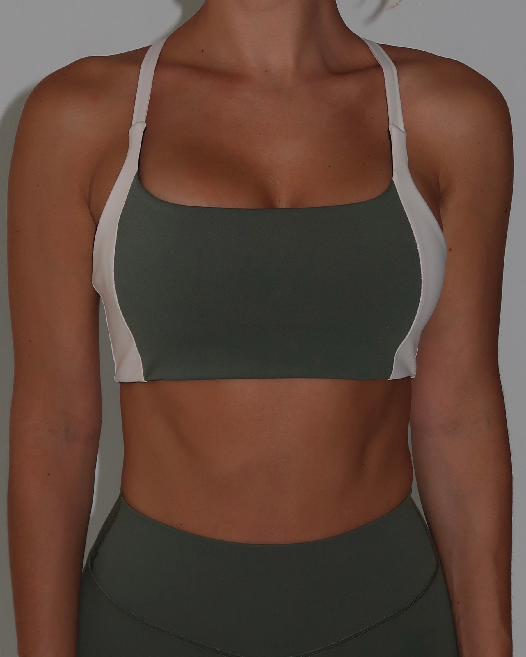 Impact Y Bra - Palm & Sand