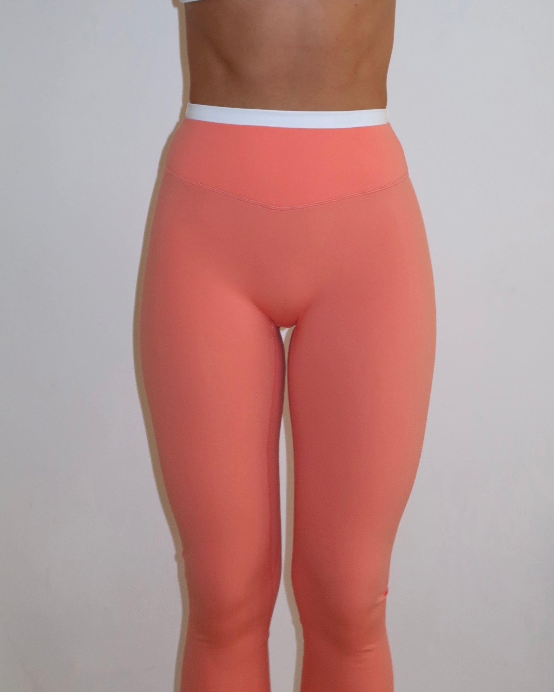 Layered Sculpt Pant - Guava & White