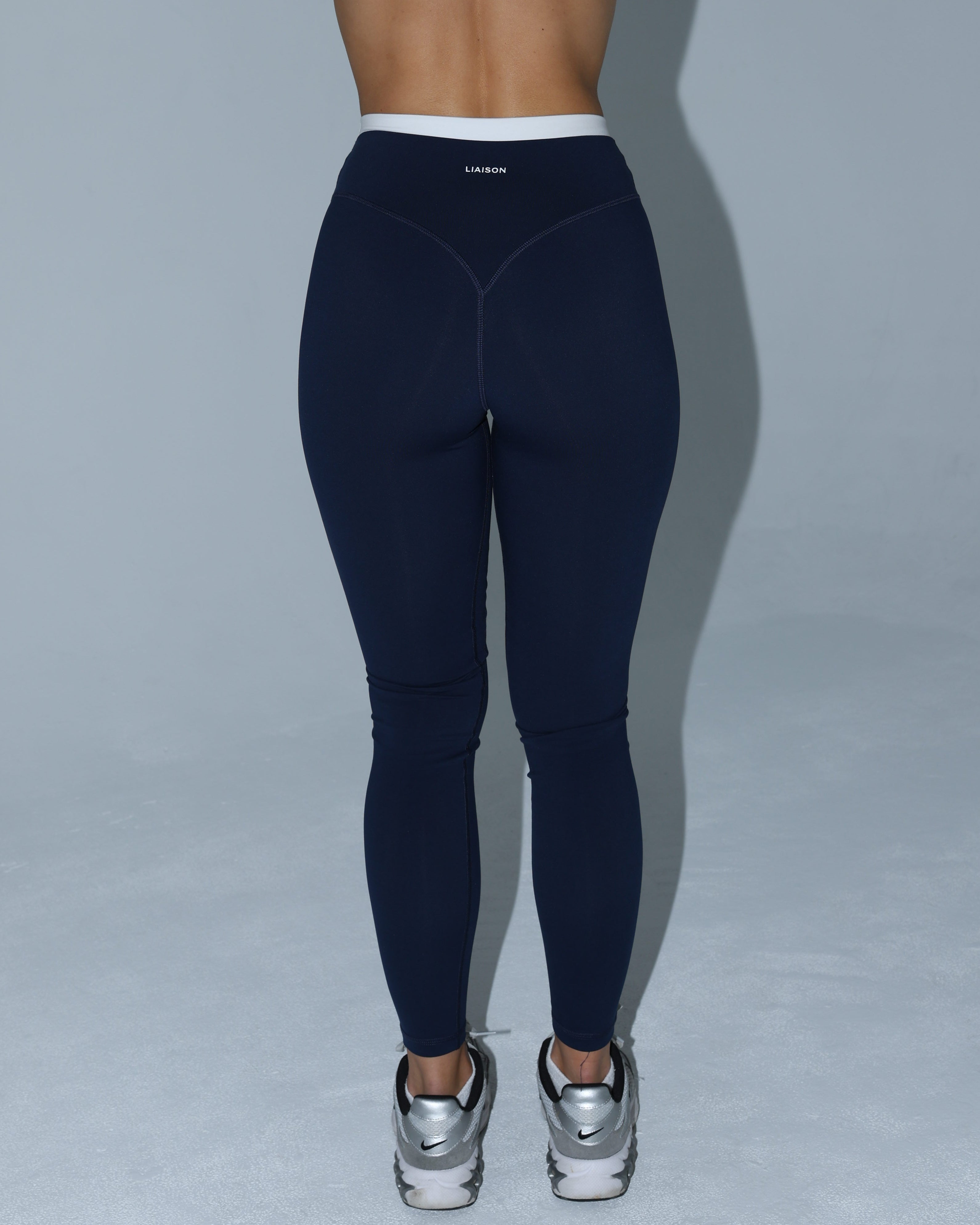Layered Sculpt Pant - Navy & White