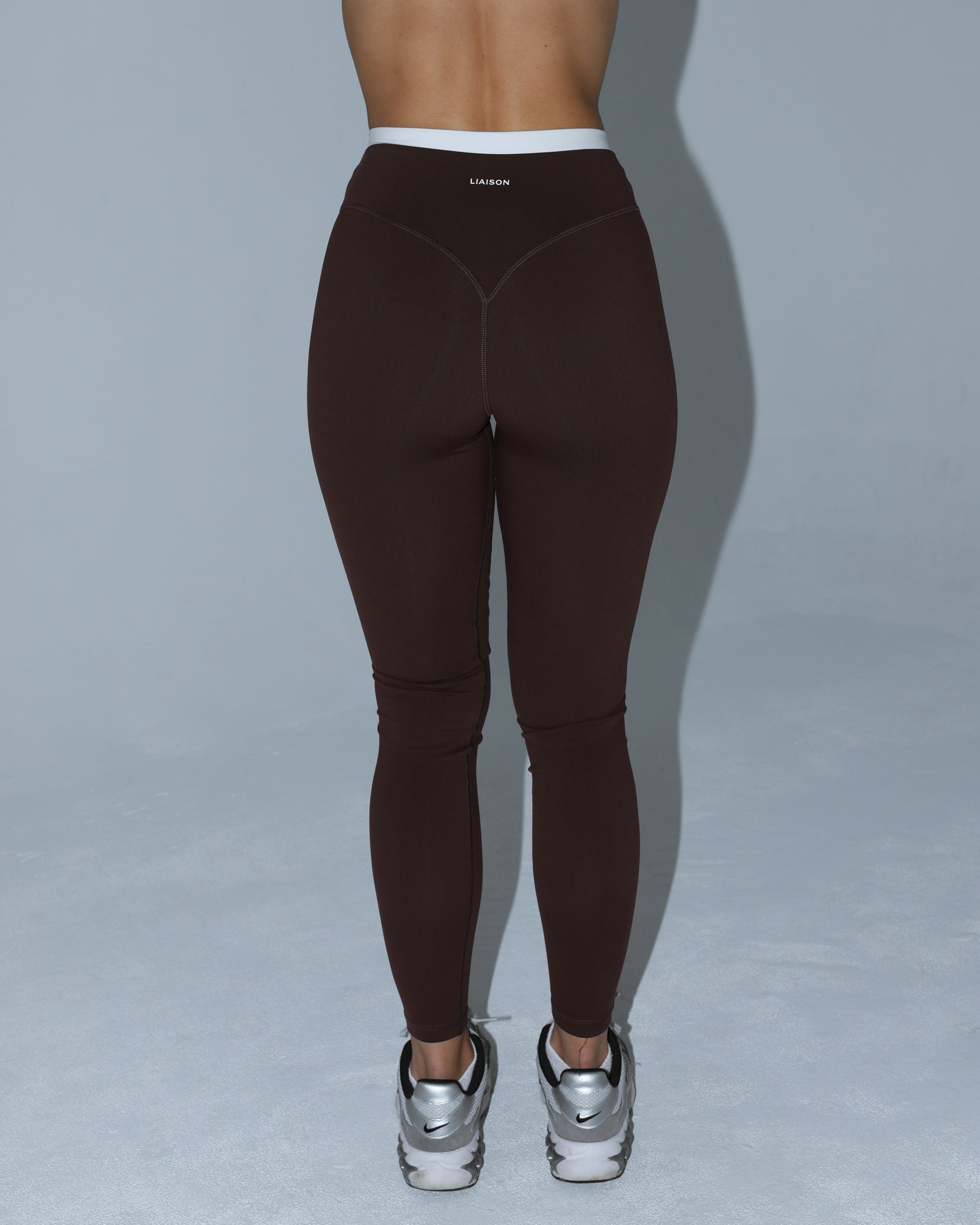 Layered Sculpt Pant - Mocha Brown & White