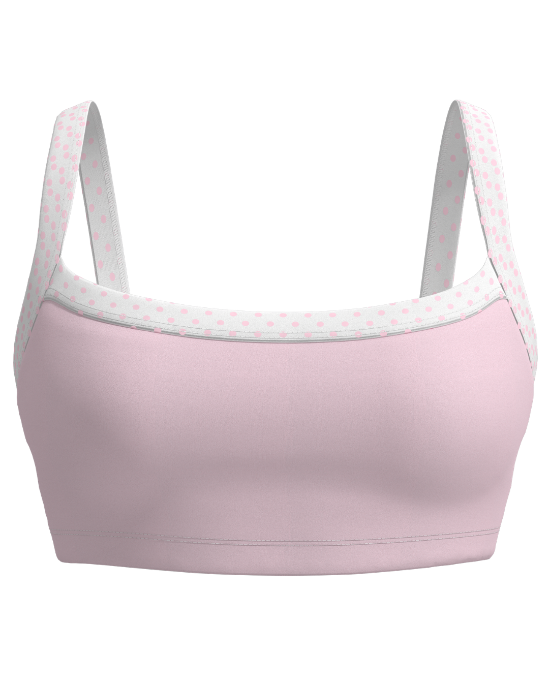 Basic Contrast Bra - Soft Pink & White Polka Dots