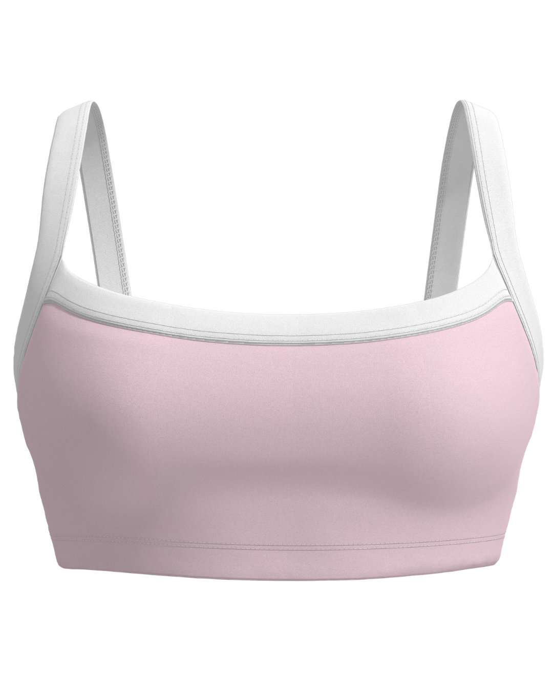 Basic Contrast Bra - Soft Pink & White