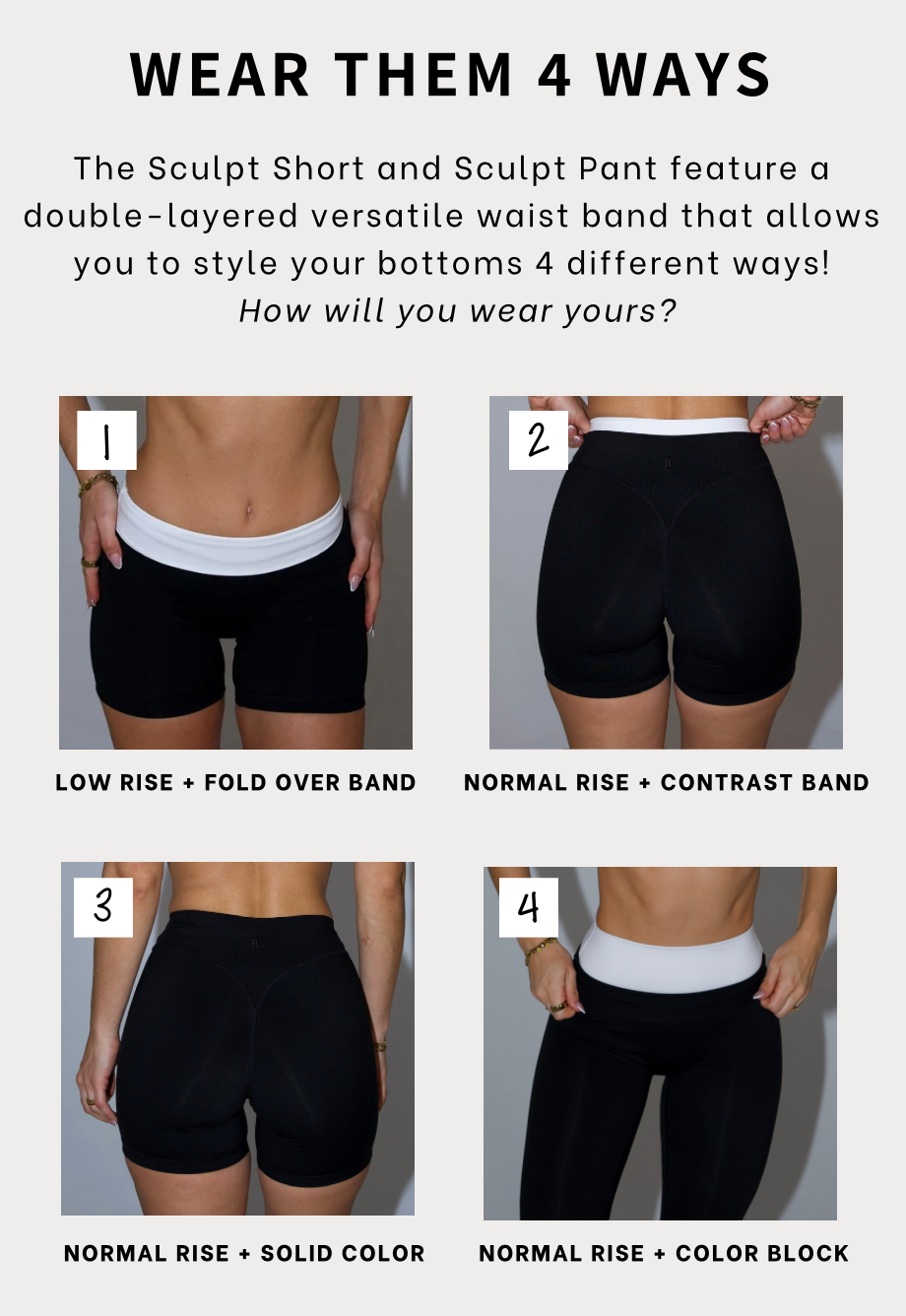 Layered Sculpt Short - Black & White