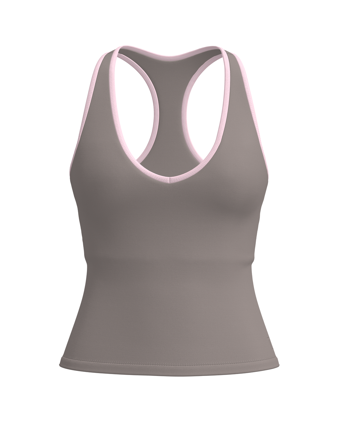 Sporty Racer Tank - Truffle & Soft Pink