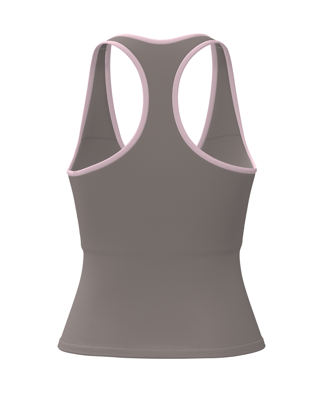 Sporty Racer Tank - Truffle & Soft Pink