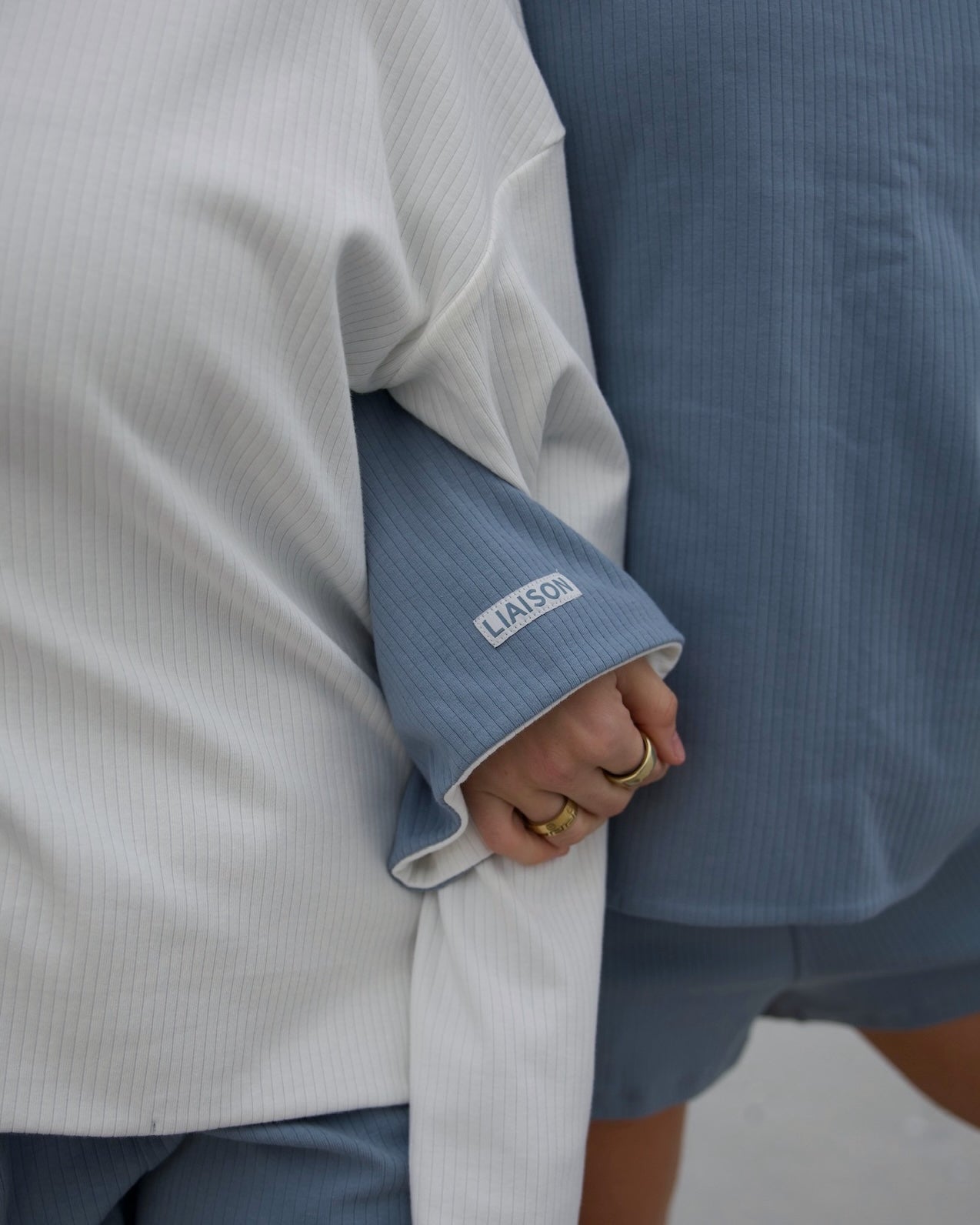The Oversized Reversible Crew - Misty Blue/Cloud