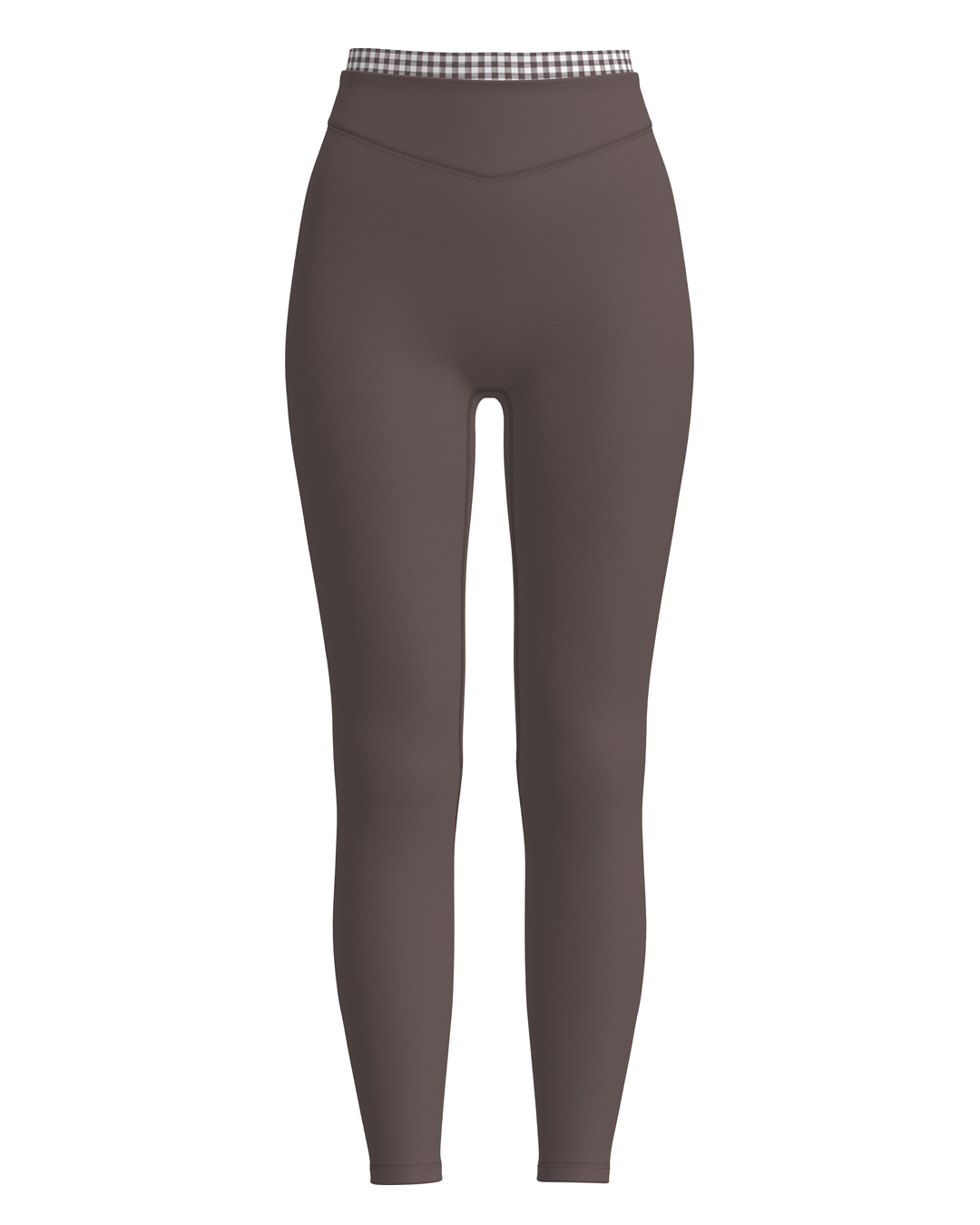 Layered Sculpt Pant V2 - Ash Brown & Gingham