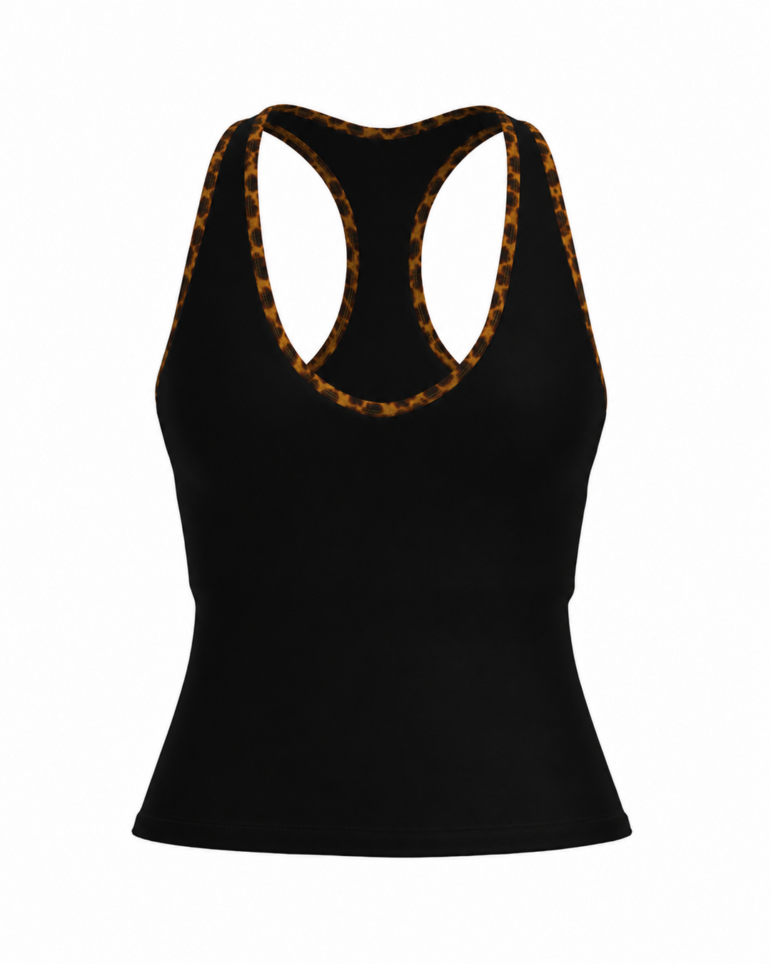 Sporty Racer Tank - Black & Tortoise