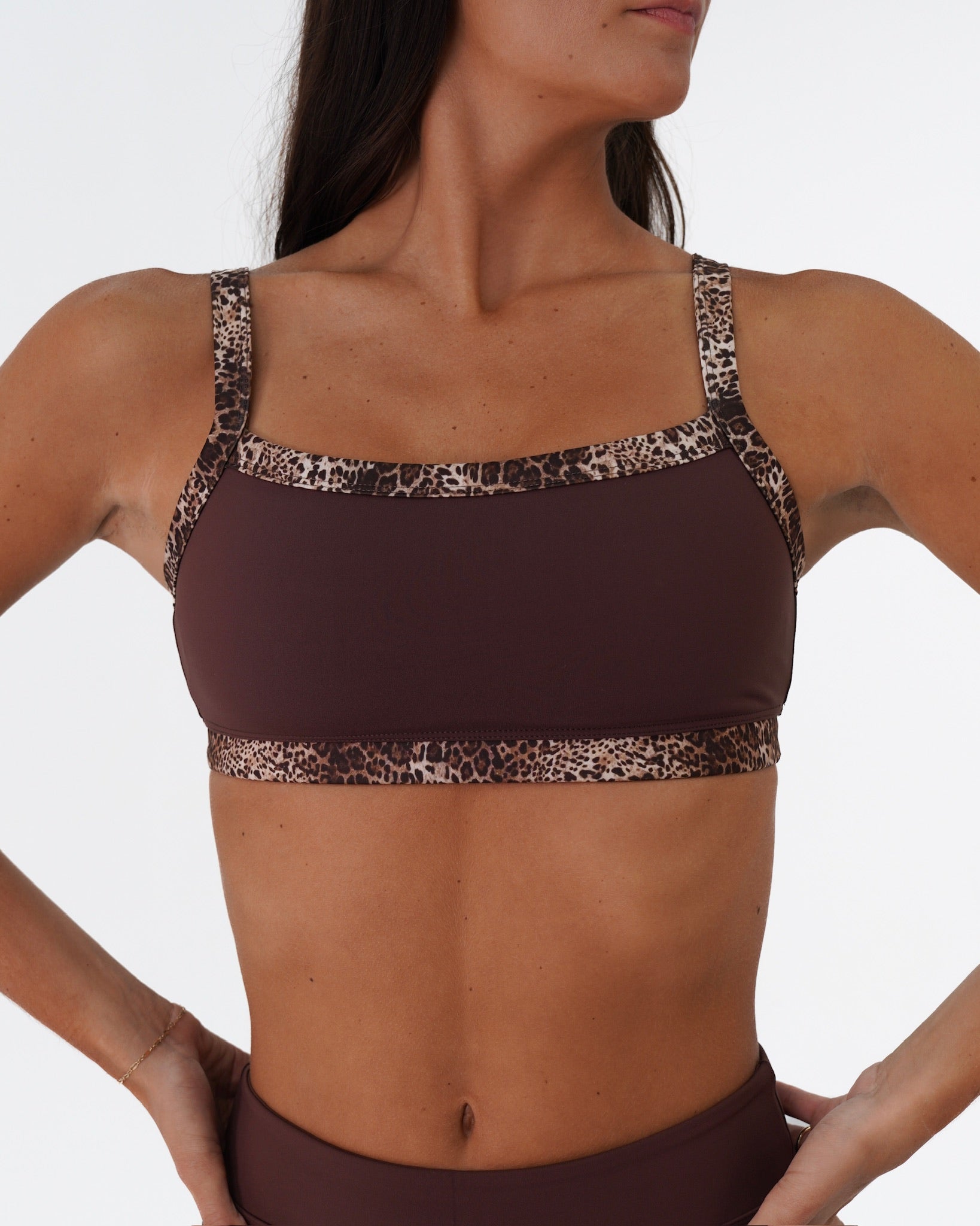 Contrast Bra - Mocha Brown & Wild Side