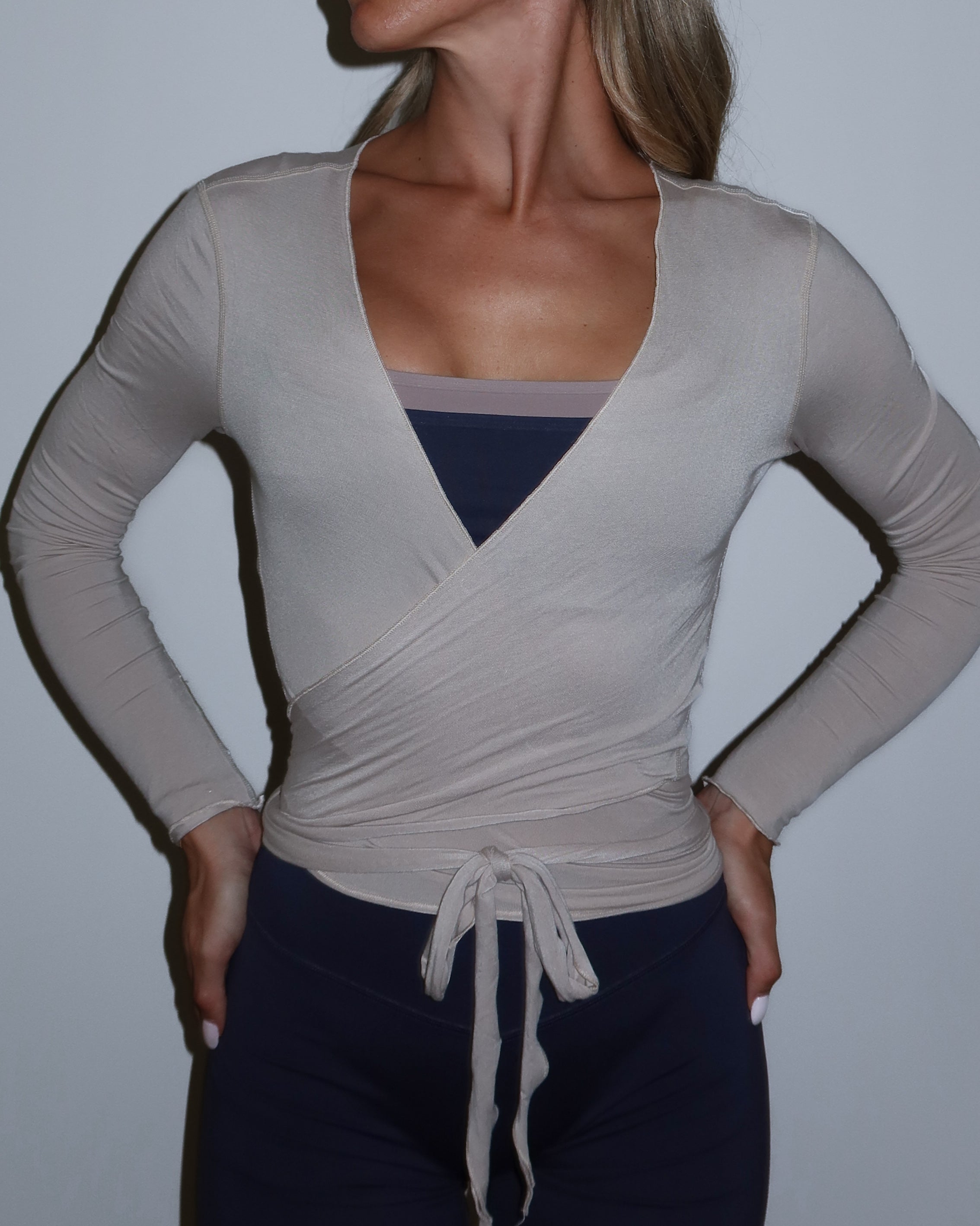 Pirouette Wrap Top - Truffle