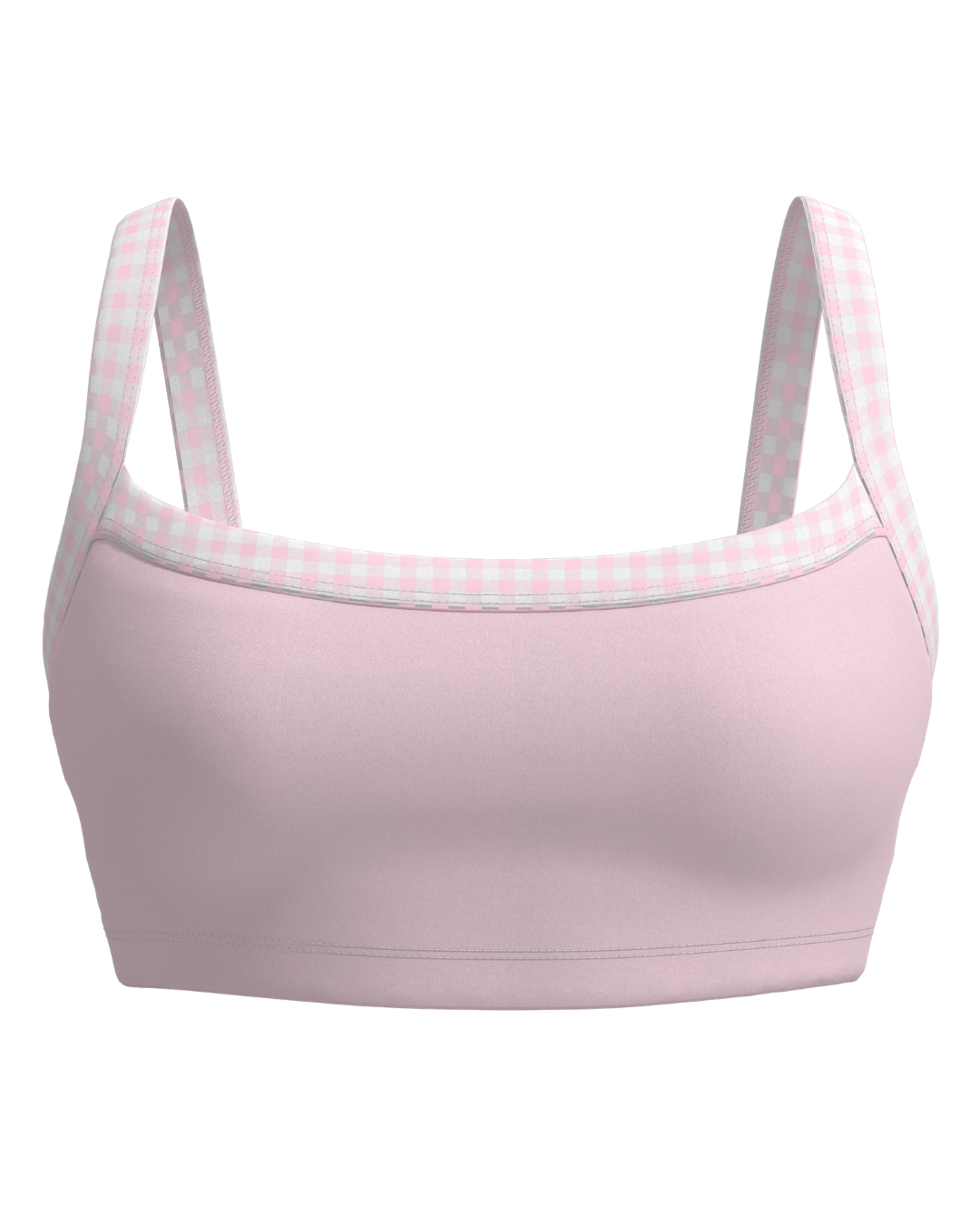 Basic Contrast Bra - Soft Pink & Gingham