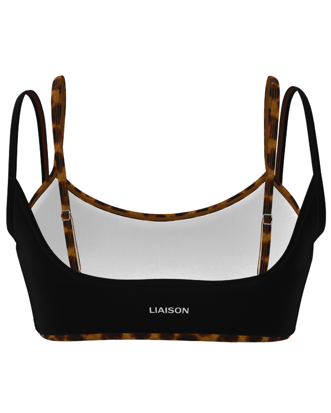 Double Layer Scoop Bra - Black & Tortoise