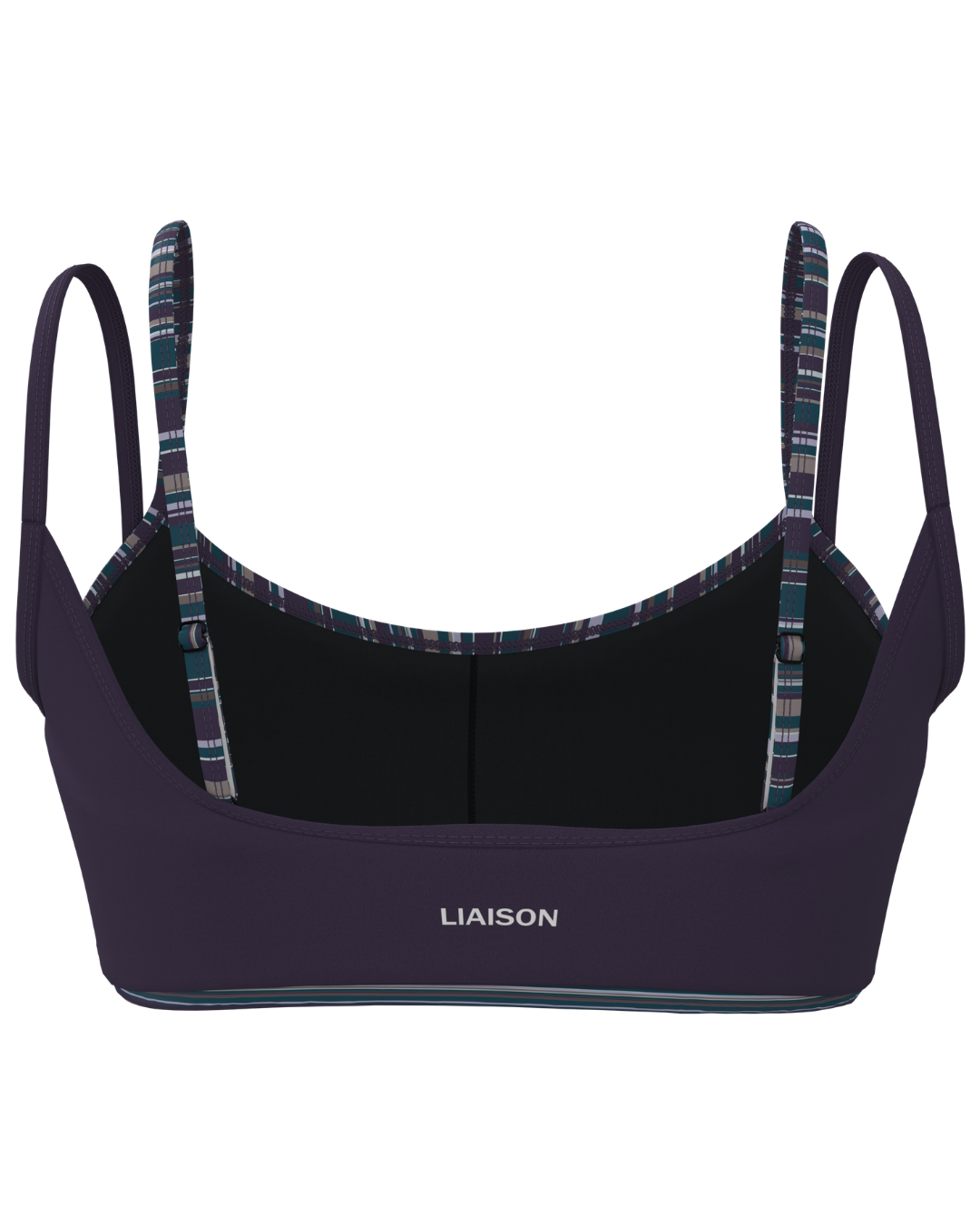 Double Layer Scoop Bra - Plum & Teal + Plum Stripes