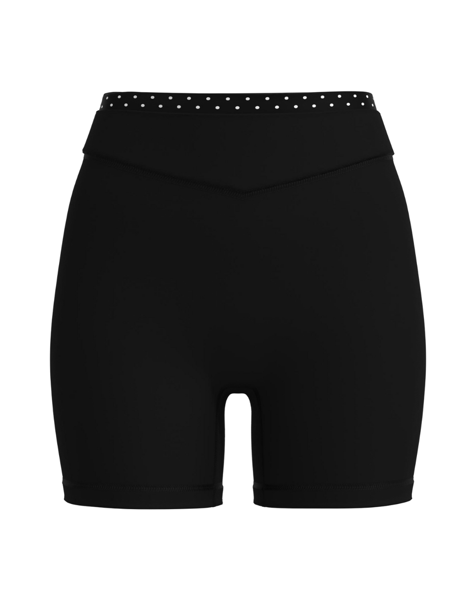 Layered Sculpt Short V2 - Black & White Polka Dots