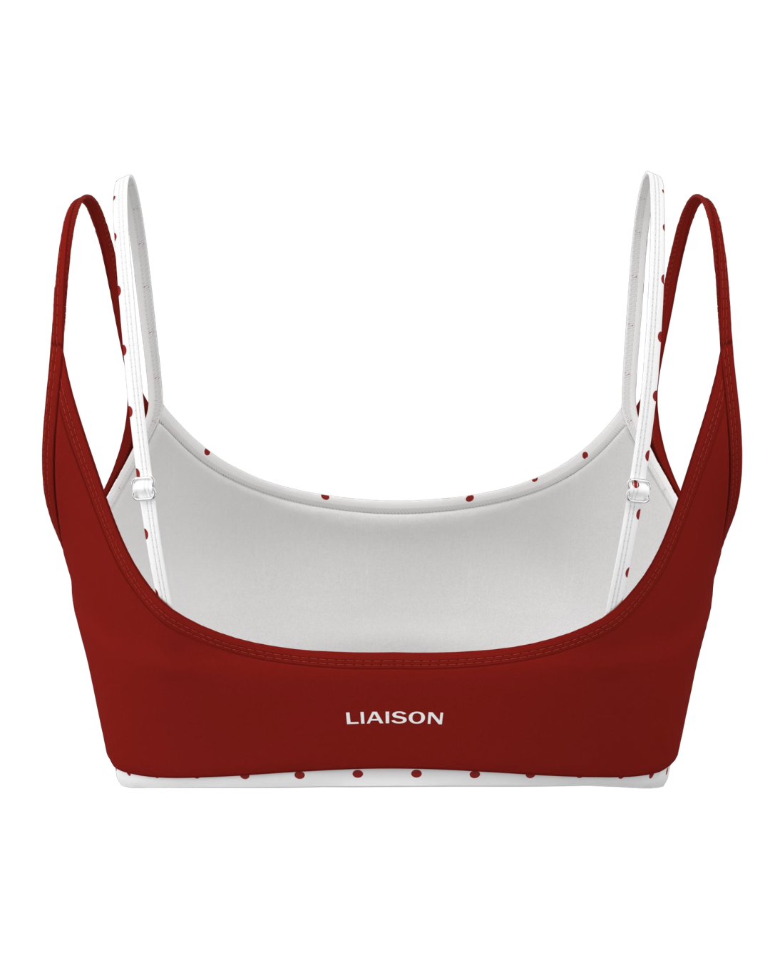 Double Layer Scoop Bra - Kiss & White Polka Dots