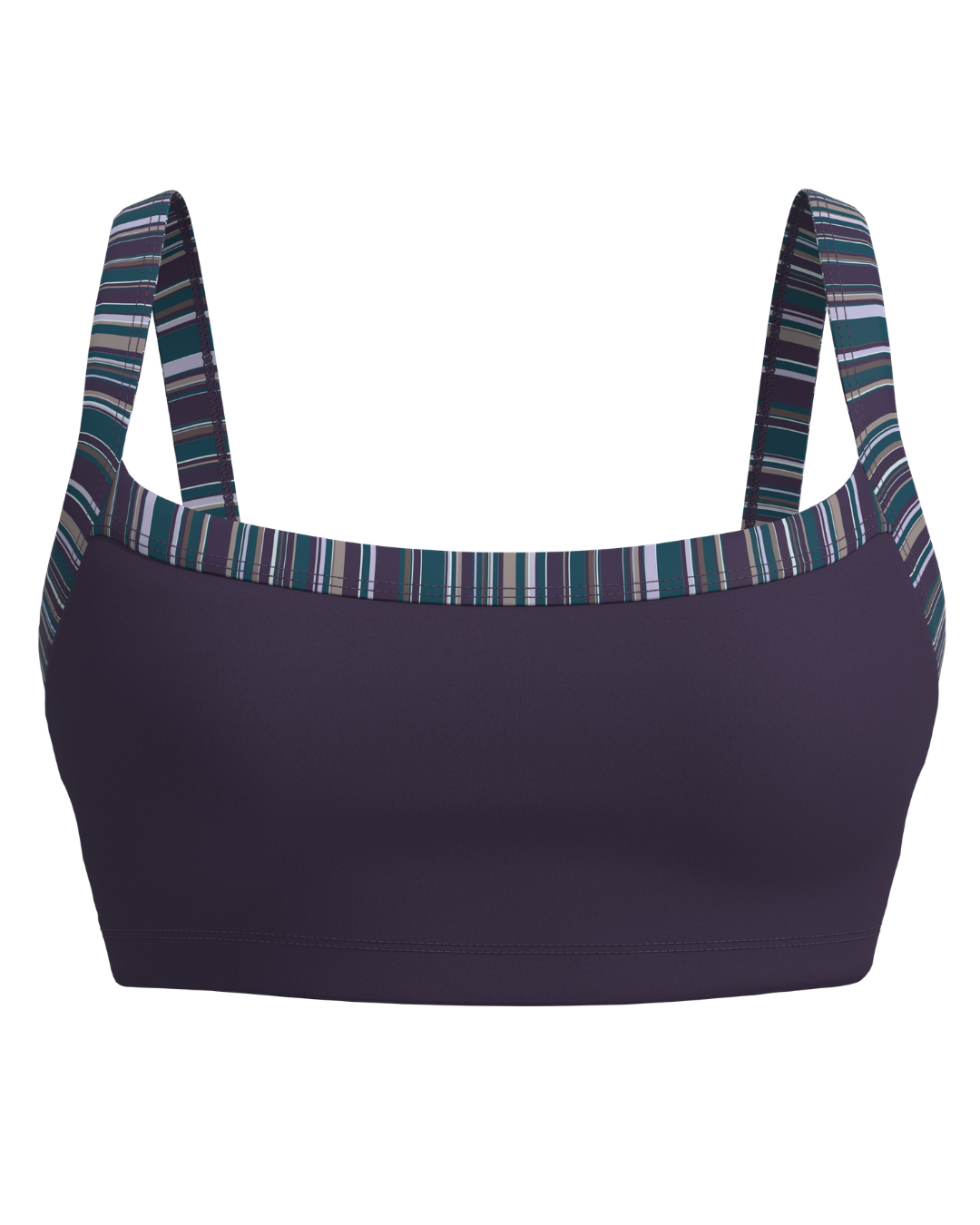 Basic Contrast Bra - Plum & Teal + Plum Stripes