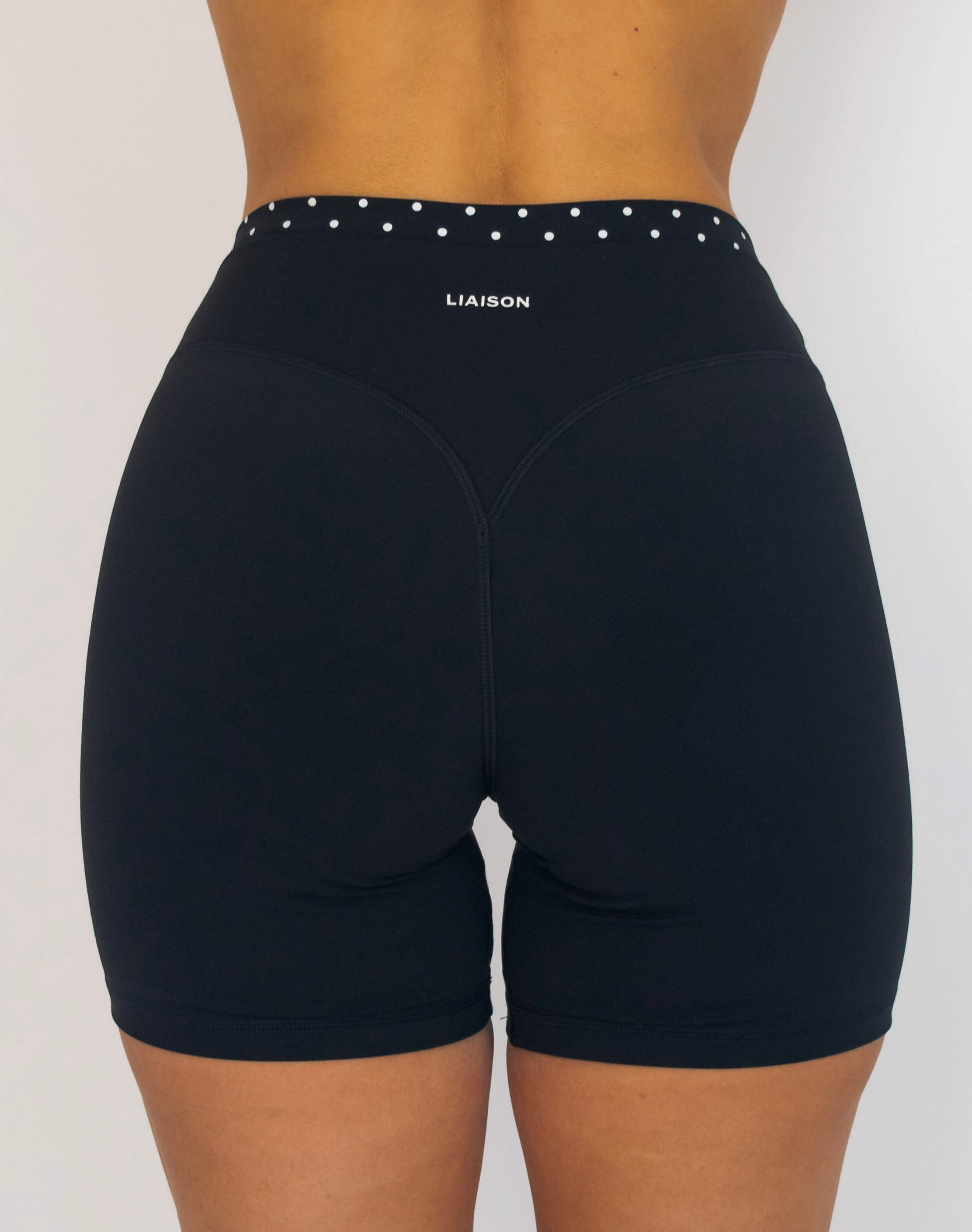Layered Sculpt Short V2 - Black & White Polka Dots