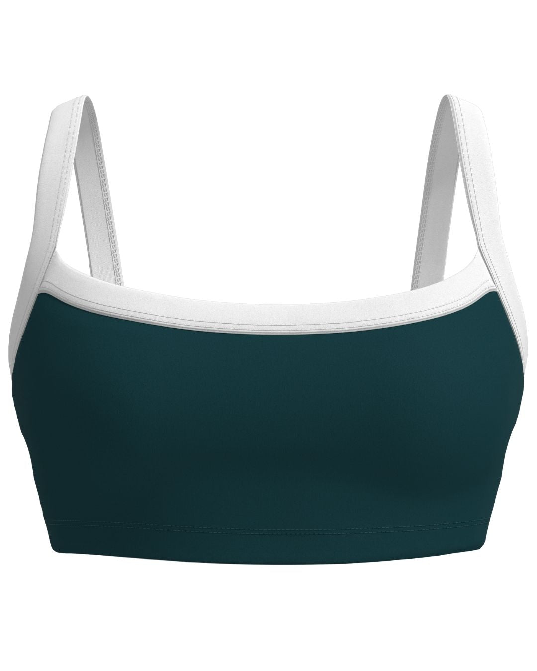 Basic Contrast Bra - Deep Teal & White