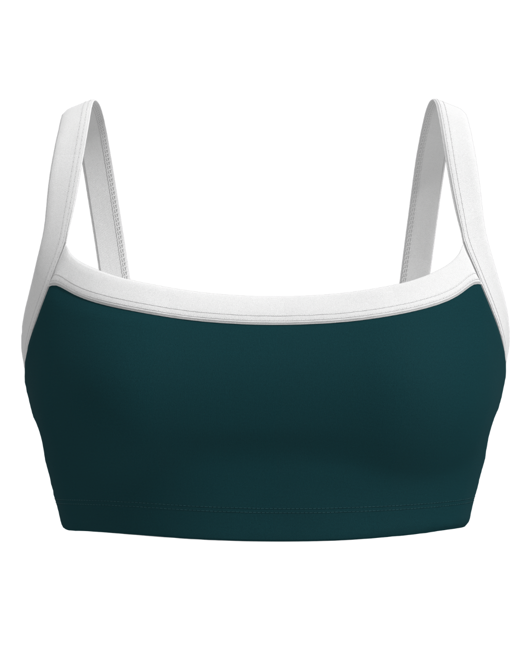 Basic Contrast Bra - Deep Teal & White