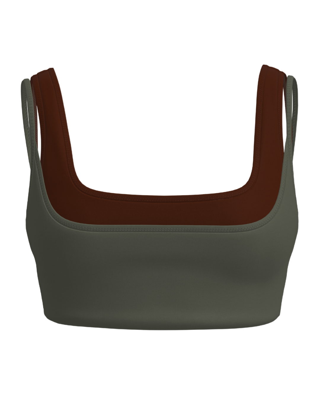 Double Layer Core Bra - Palm & Mocha Brown