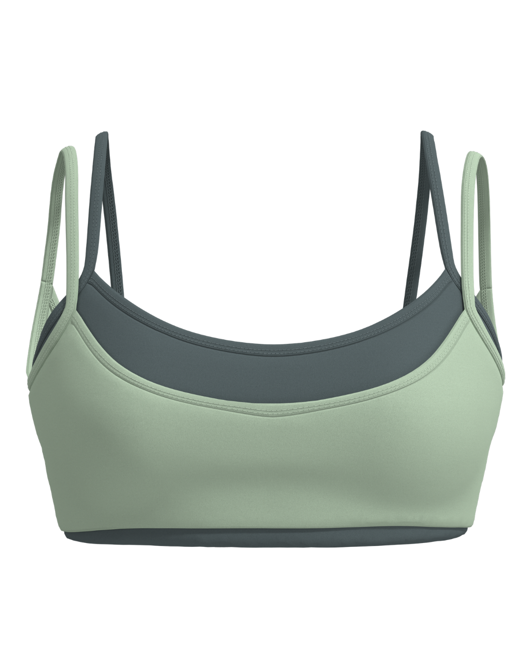 Double Layer Scoop Bra - Mint & Lagoon