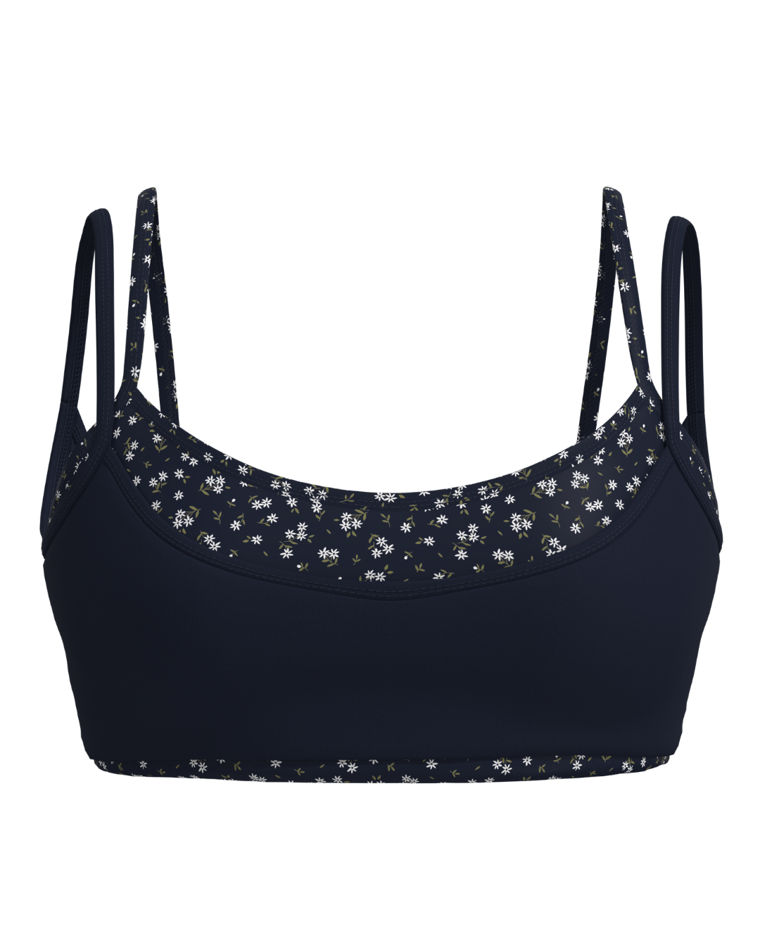 Double Layer Scoop Bra - Cypress & Flowers