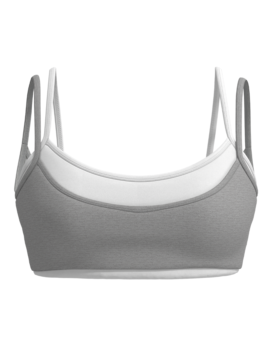 Double Layer Scoop Bra - Storm & White