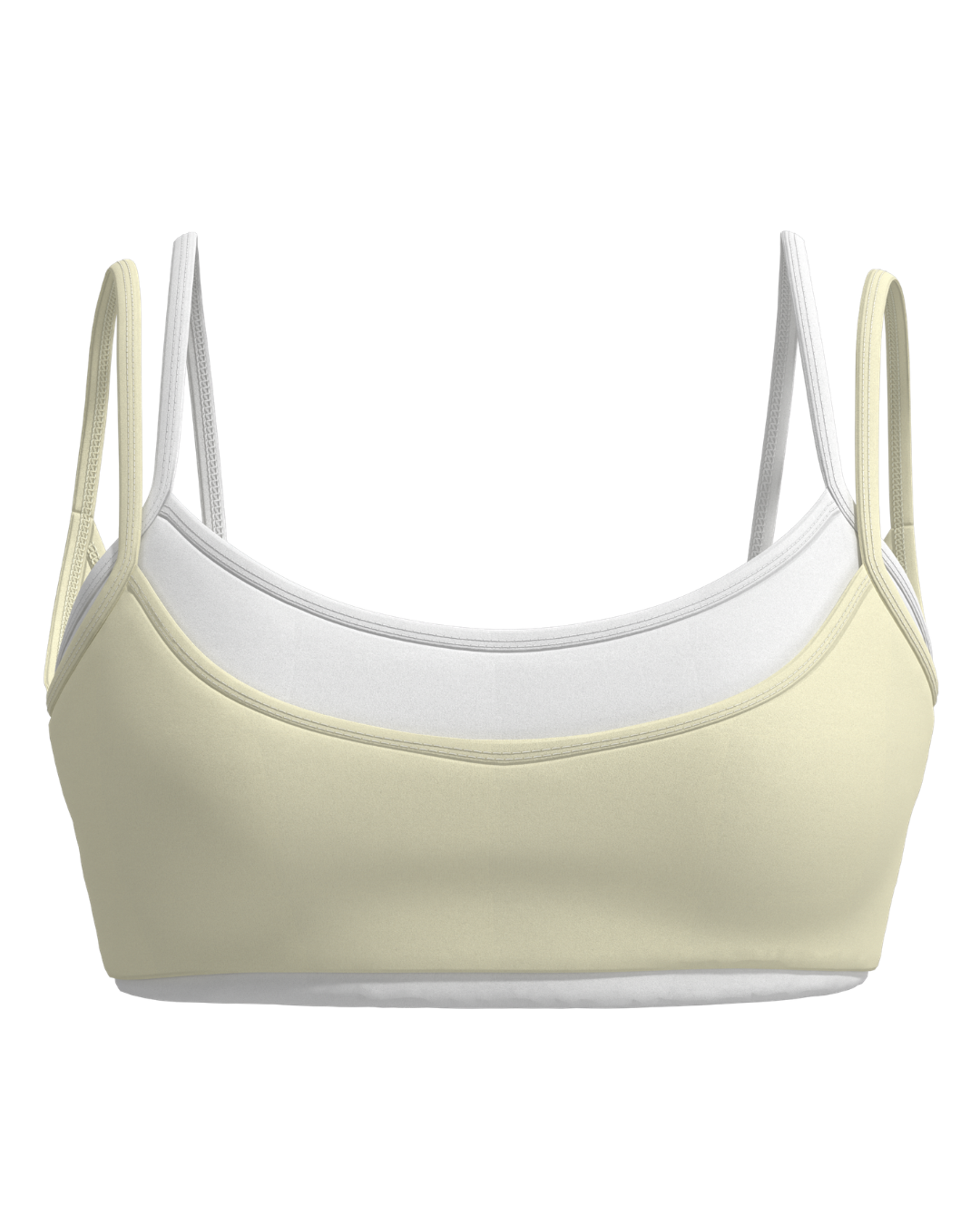 Double Layer Scoop Bra - Daylight & White