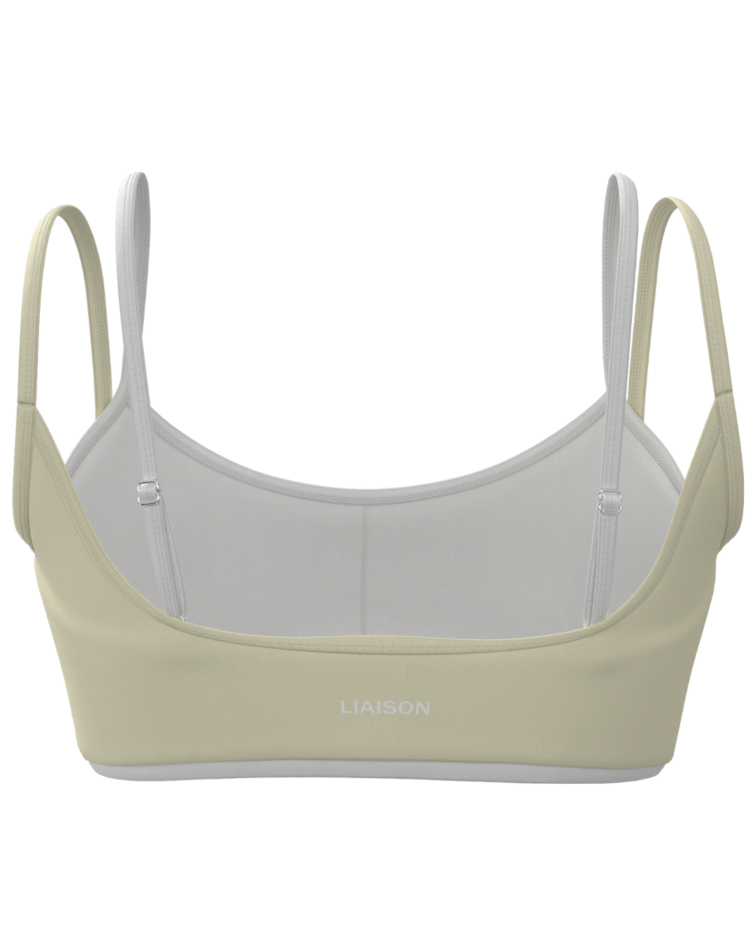 Double Layer Scoop Bra - Daylight & White
