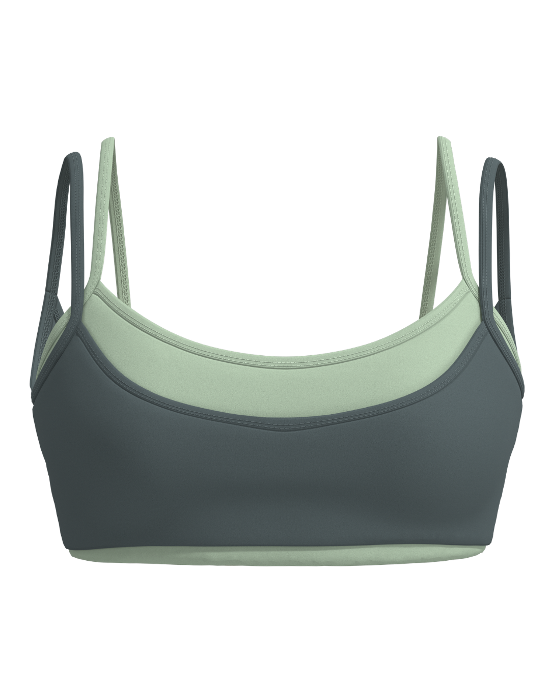 Double Layer Scoop Bra - Lagoon & Mint