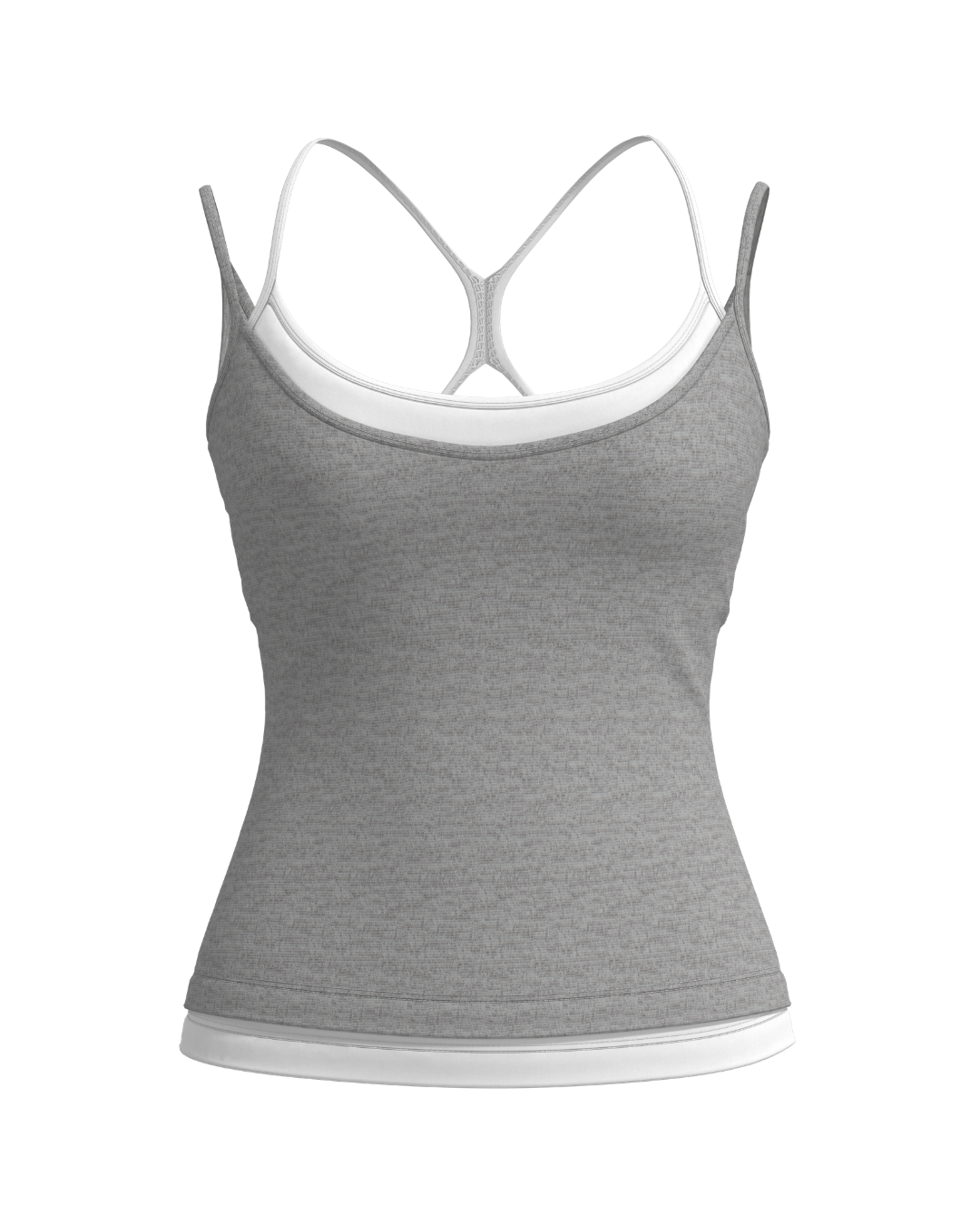 Double Layer Sporty Tank - Storm & White