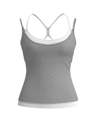 Double Layer Sporty Tank - Storm & White