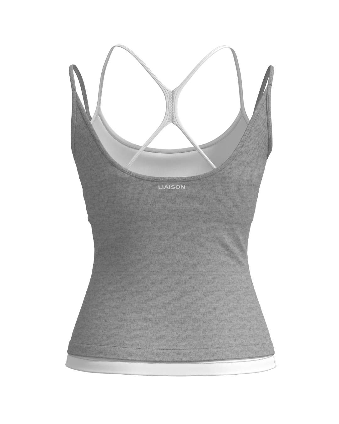 Double Layer Sporty Tank - Storm & White