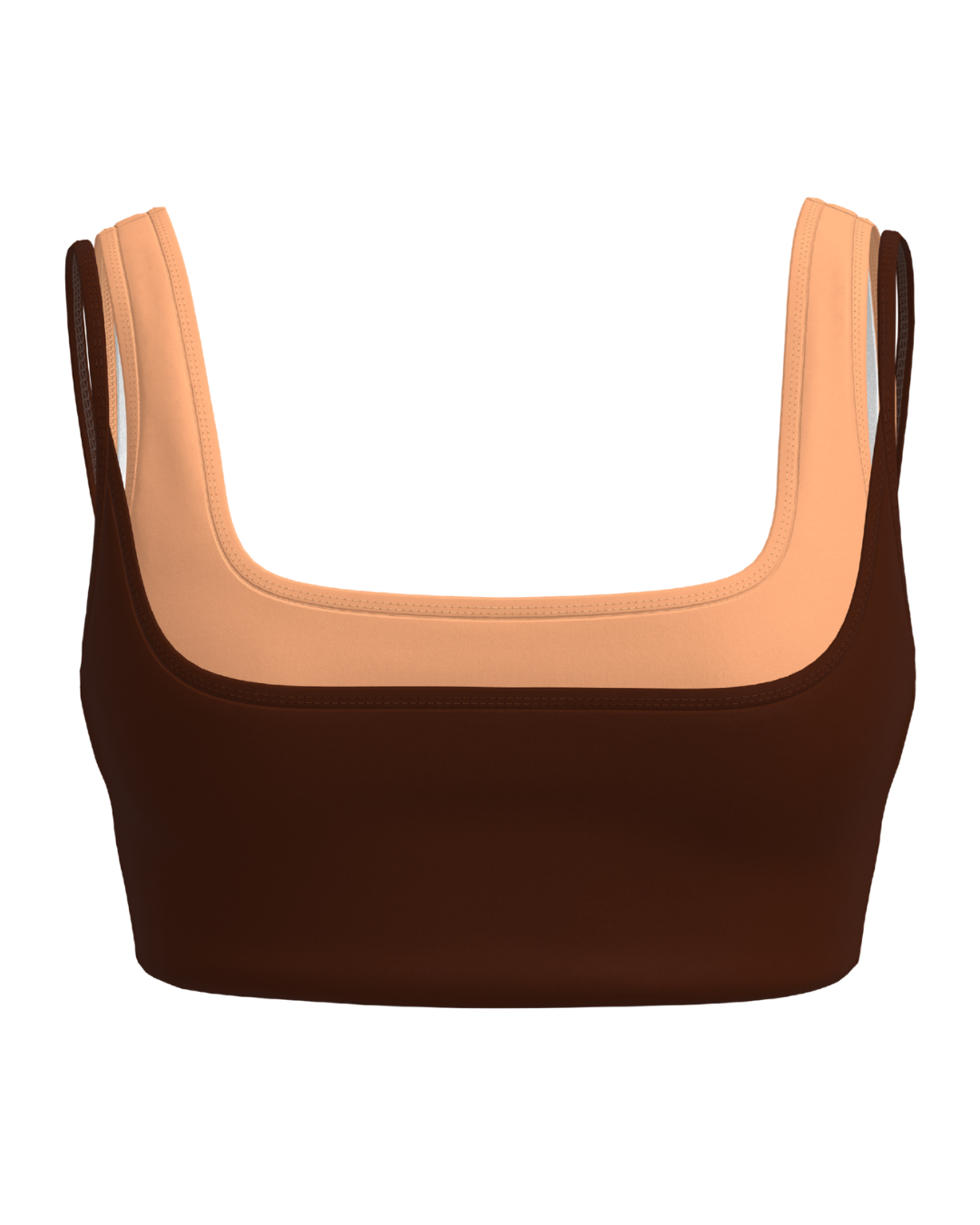Double Layer Core Bra - Mocha Brown & Apricot