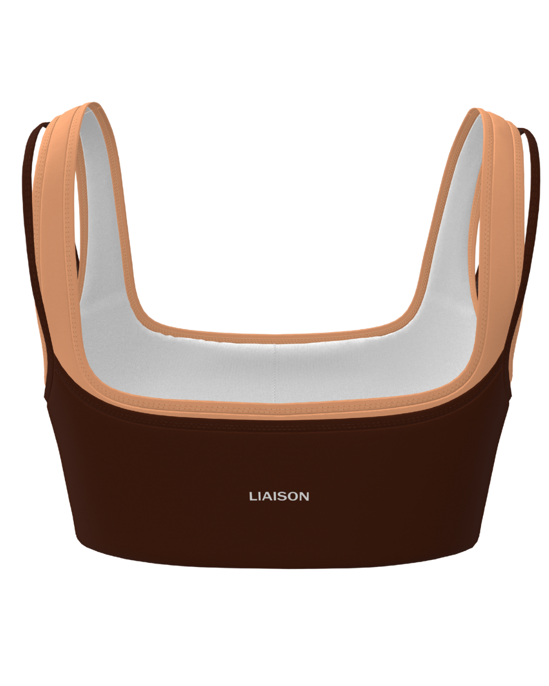 Double Layer Core Bra - Mocha Brown & Apricot