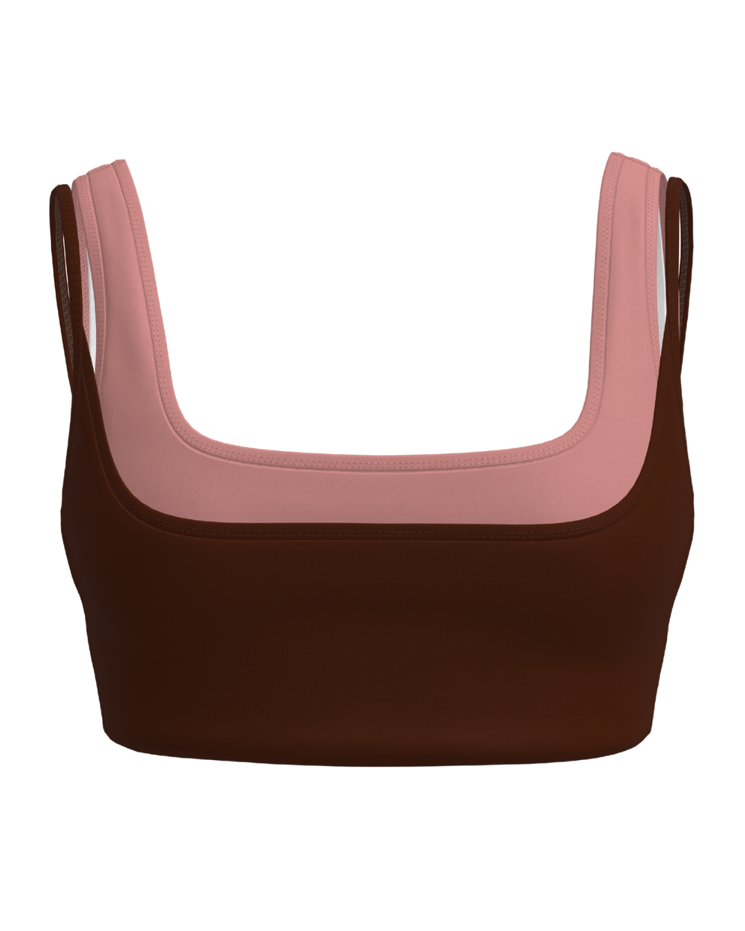 Double Layer Core Bra - Mocha Brown & Blush