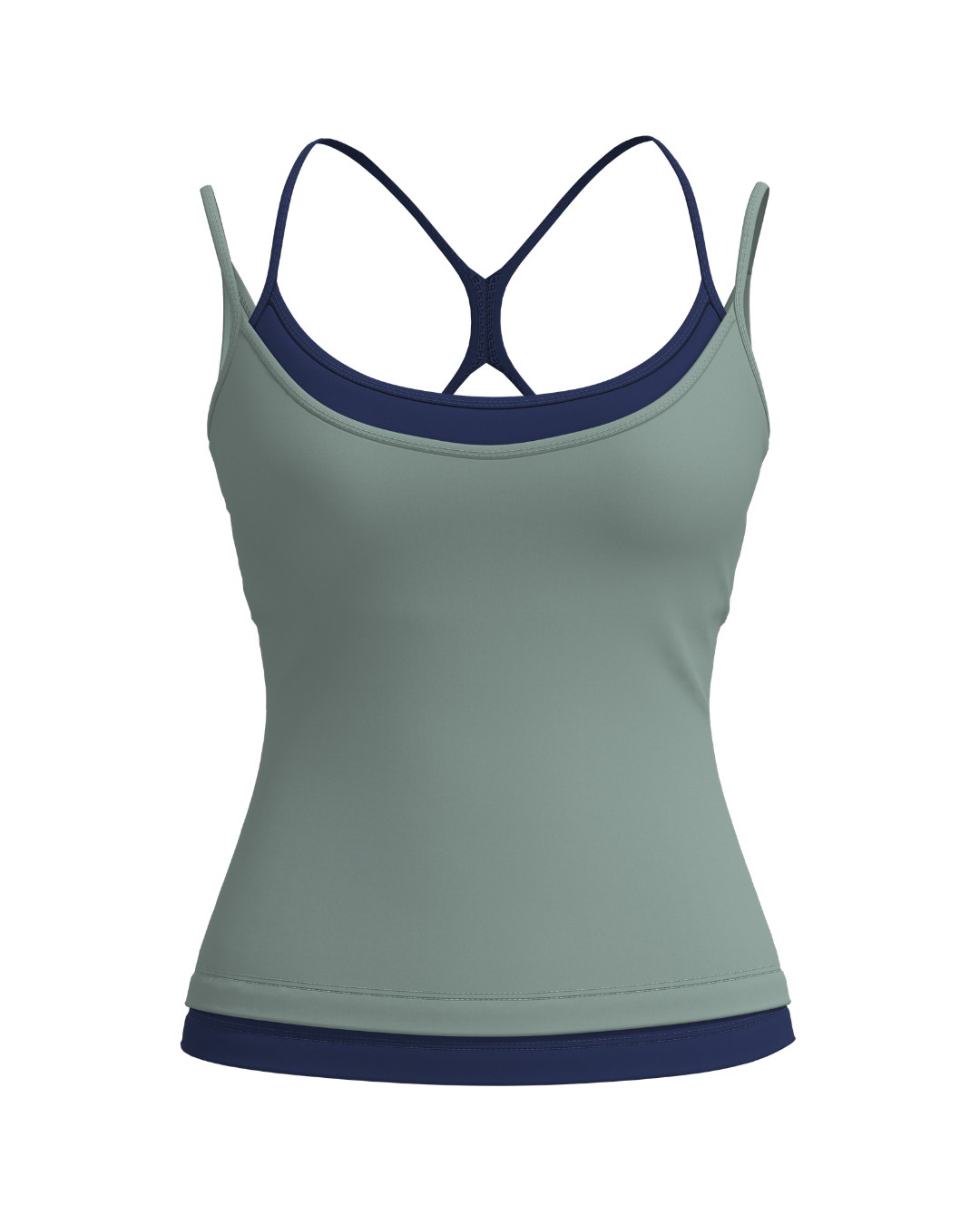 Double Layer Sporty Tank - Sage & Cypress