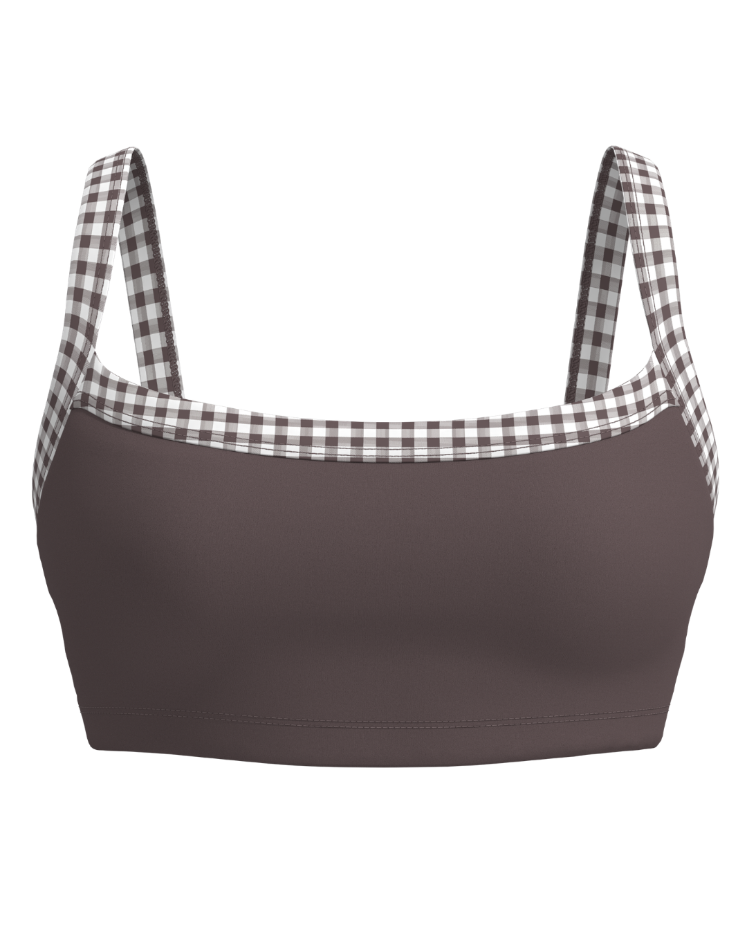 Basic Contrast Bra - Ash Brown & Gingham