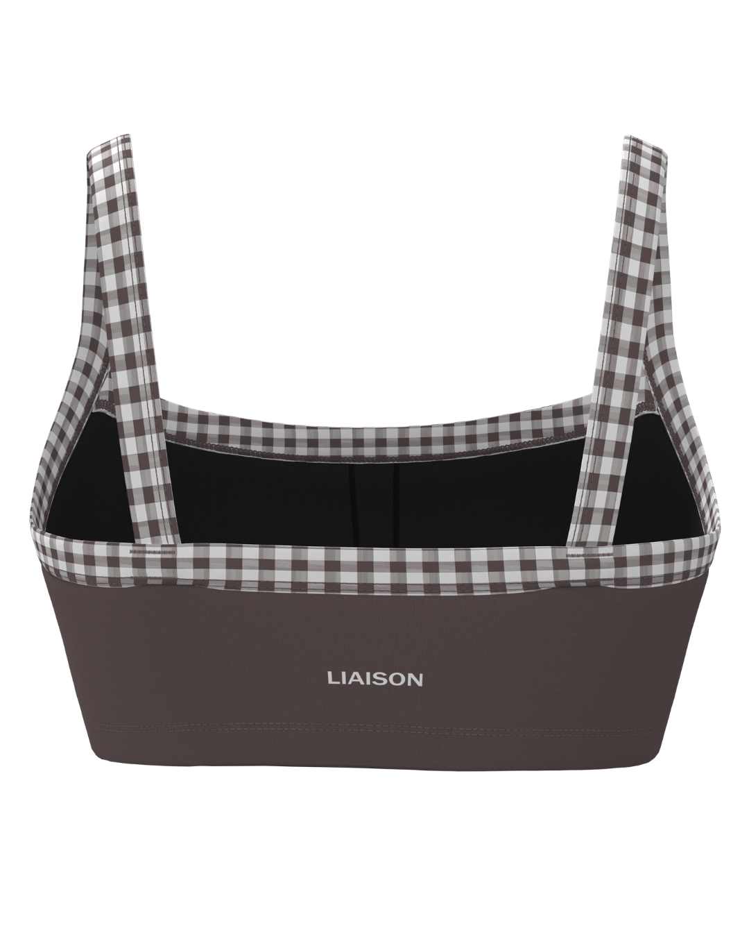 Basic Contrast Bra - Ash Brown & Gingham