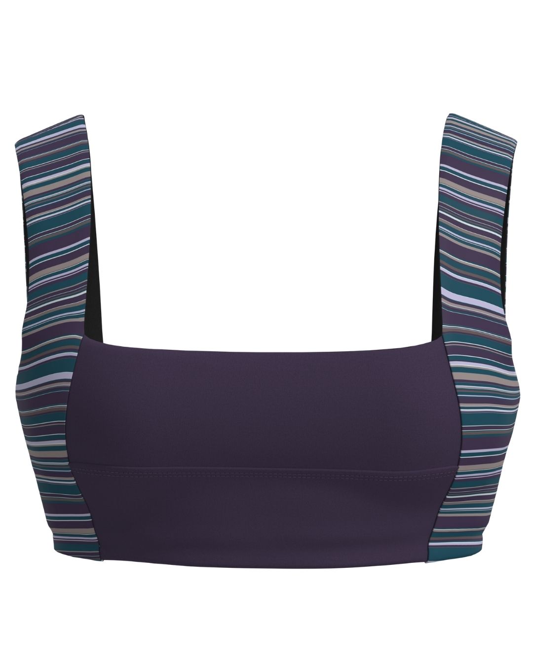 Luxe Square Neck Bra - Plum & Teal + Plum Stripes