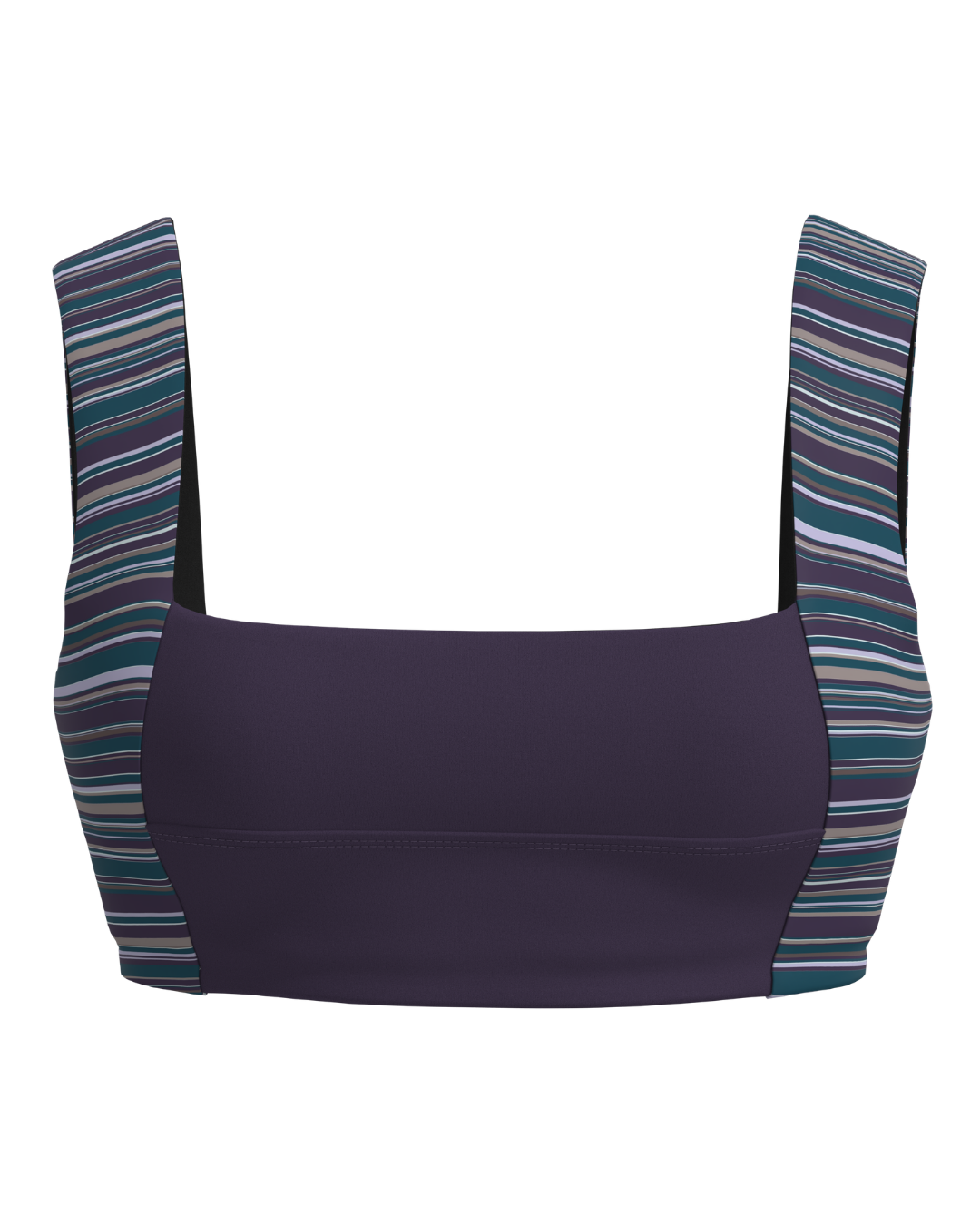 Luxe Square Neck Bra - Plum & Teal + Plum Stripes