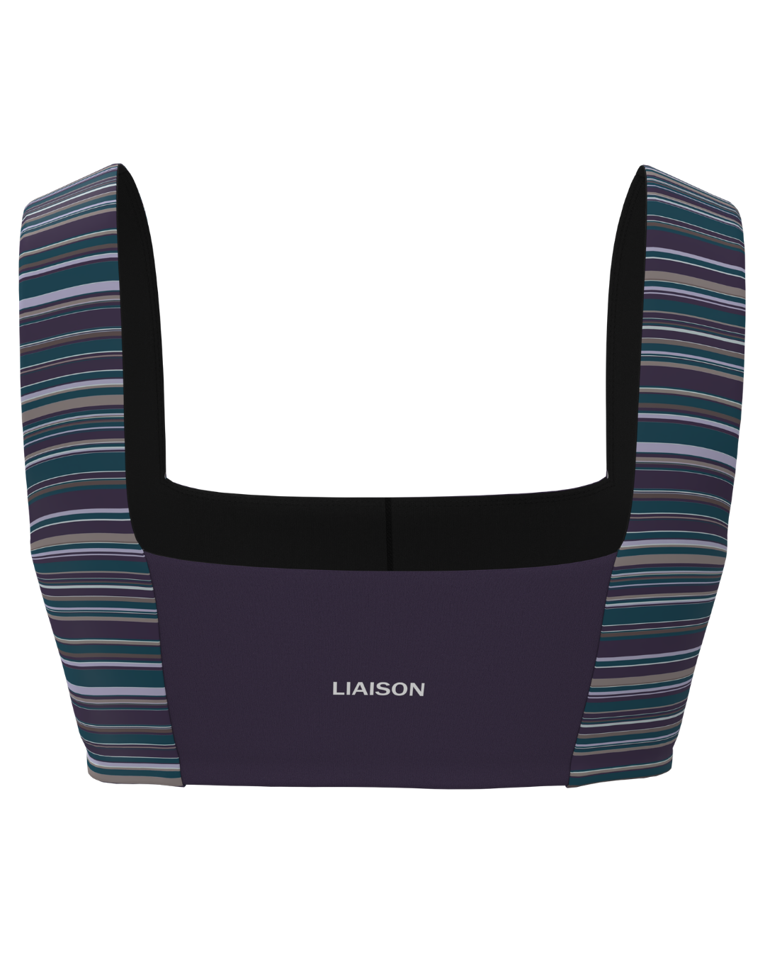 Luxe Square Neck Bra - Plum & Teal + Plum Stripes