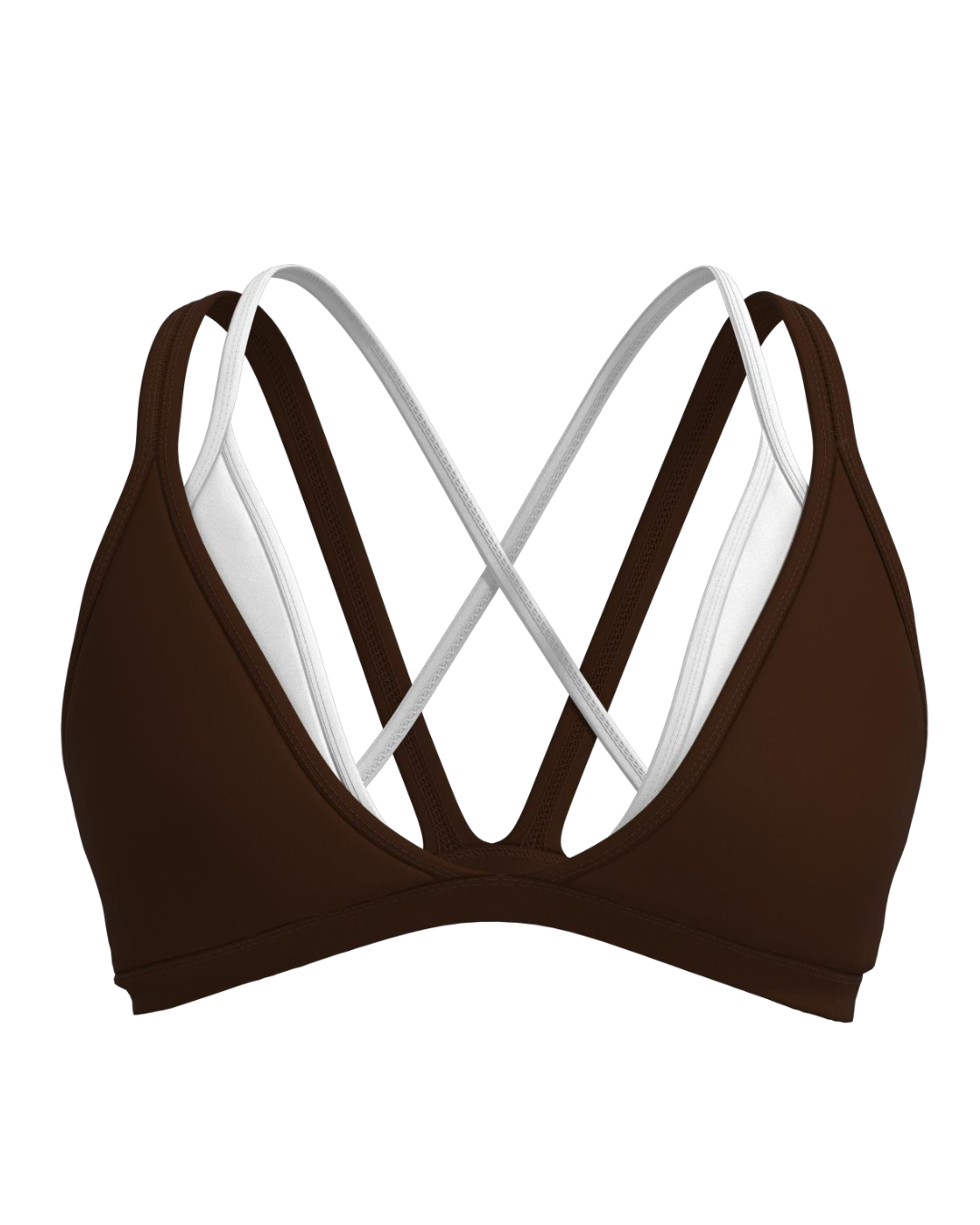 Double Layer Pulse Bra - Mocha Brown & White